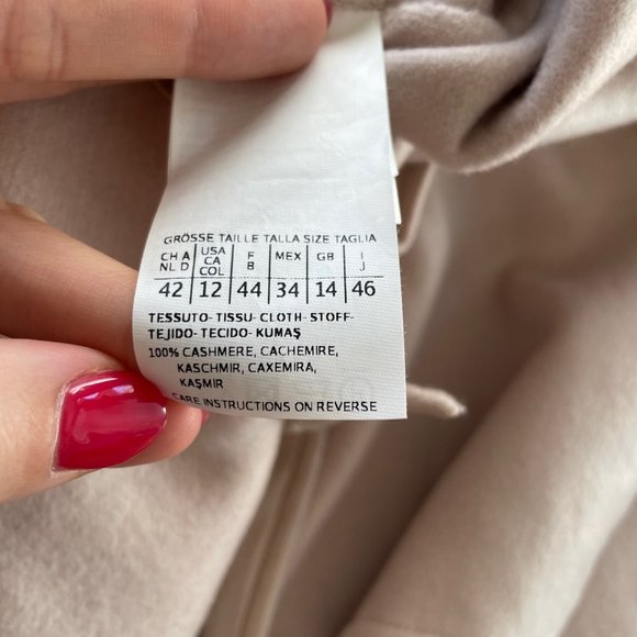MaxMara Short Coat Light Pink 100% Cashmere Made in Italy Belted Size 12 - Picture 3 of 13